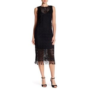 Laundry by Shelli Segal Crochet Fringe Dress